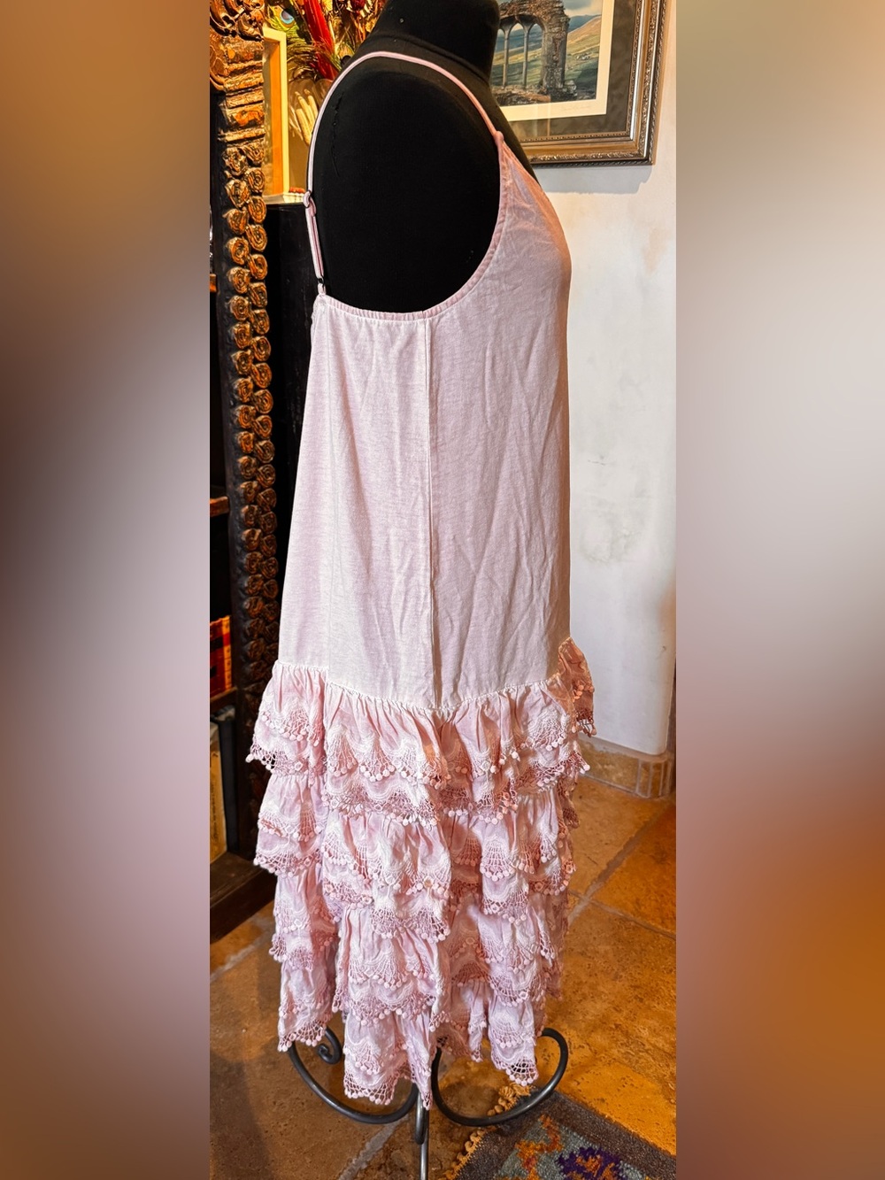 A Rare Bird Pink Lace-Tiered Dress - Picture 2 of 9